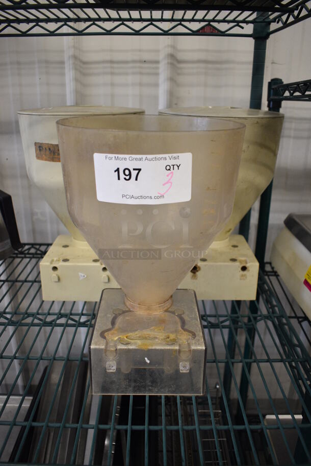 3 Poly Pastry Filler Hoppers for Edhard Machine. 1 w/o Lid. 9x9x13. 3 Times Your Bid! - Image 1 of 11