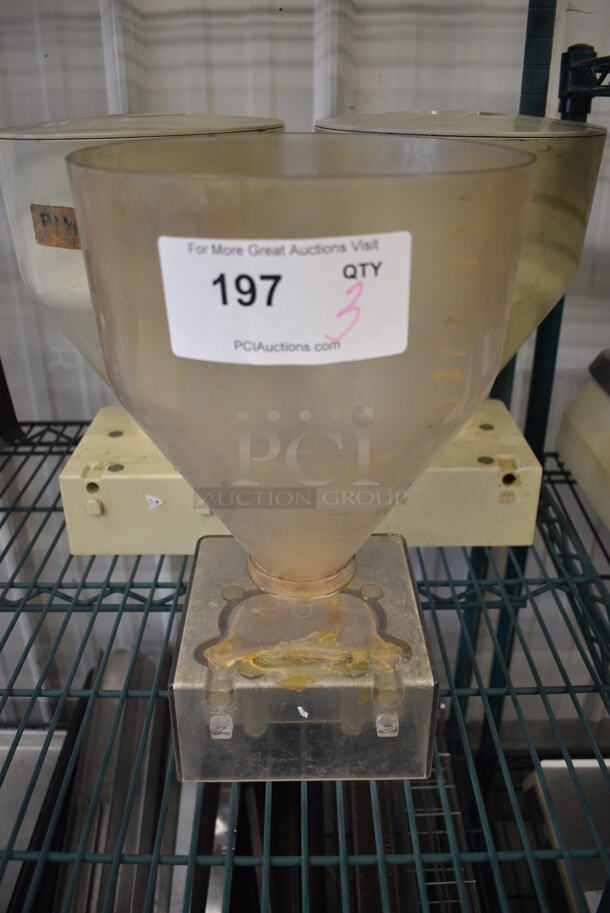 3 Poly Pastry Filler Hoppers for Edhard Machine. 1 w/o Lid. 9x9x13. 3 Times Your Bid! - Image 3 of 11
