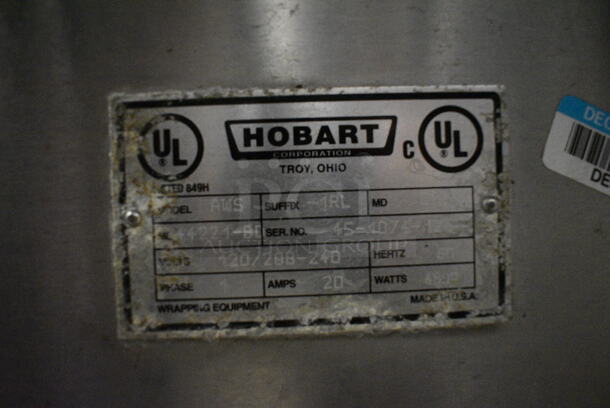 FANTASTIC! Hobart Model AWS Metal Commercial Floor Style Wrapping Station w/ Hobart Model EPCP Touch Screen and Label Printer on Commercial Casters. 120/208-240 Volts, 1 Phase. 79x49x66 - Image 7 of 10