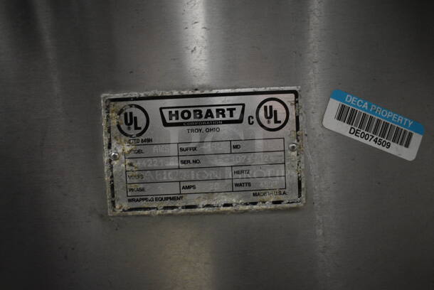FANTASTIC! Hobart Model AWS Metal Commercial Floor Style Wrapping Station w/ Hobart Model EPCP Touch Screen and Label Printer on Commercial Casters. 120/208-240 Volts, 1 Phase. 79x49x66 - Image 8 of 10