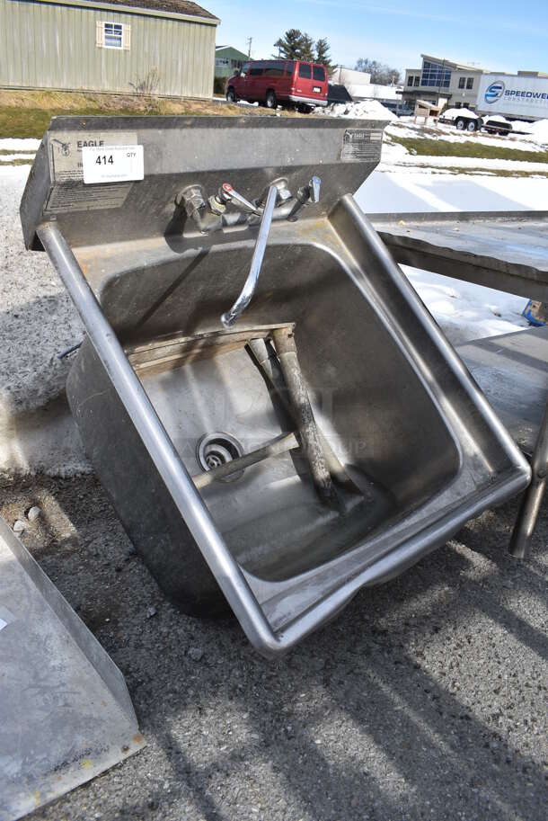 Eagle Stainless Steel Commercial Single Bay Sink w/ Faucet, Handles and Legs. 29x30x35 - Image 4 of 4