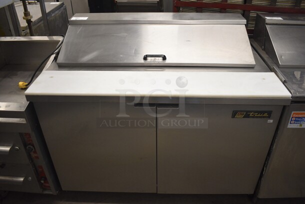 GREAT! True Model TSSU-48-12 Stainless Steel Commercial Sandwich Salad Prep Table Bain Marie Mega Top w/ Cutting Board. 115 Volts, 1 Phase. 48.5x30x43. Tested and Powers On But Temps at 55 Degrees