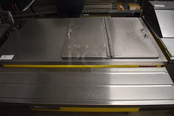 WOW! Shelleyglas Stainless Steel Commercial Floor Style Refrigerated Well w/ Tray Slide. 50x40x38. Tested and Working! - Image 3 of 11