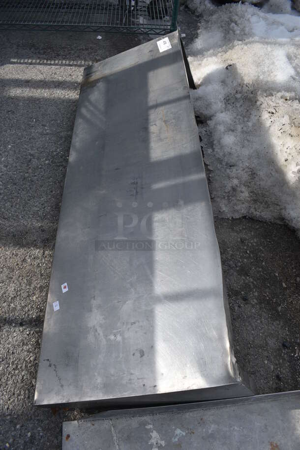 Stainless Steel Shelf w/ Wall Mount Brackets. 55x18x12 - Image 3 of 3