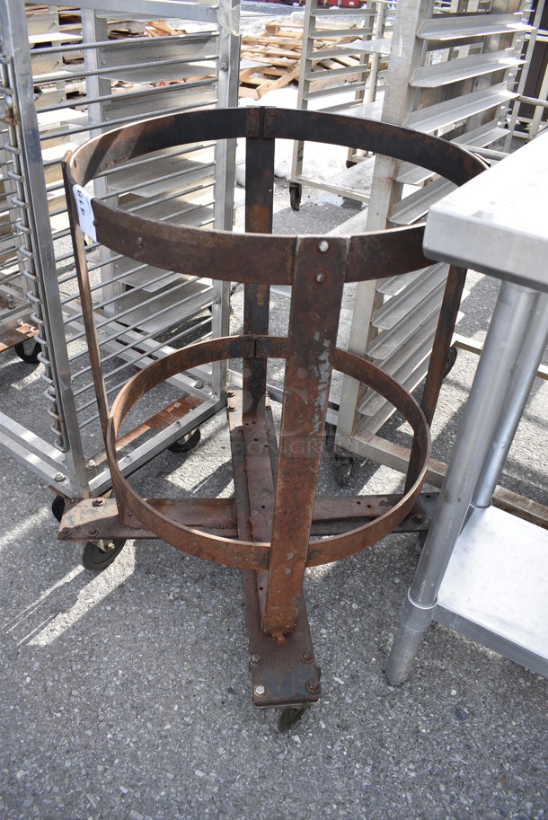 Metal Mixing Bowl Dolly on Commercial Casters. 31x31x33 - Image 2 of 4
