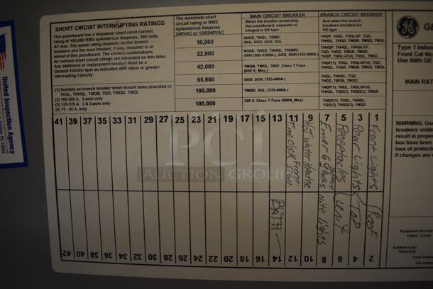 GE PowerMark Plus Load Center Type 1 Indoor Metal Breaker Box w/ 21 Switches. 15.5x4x45 - Image 6 of 6