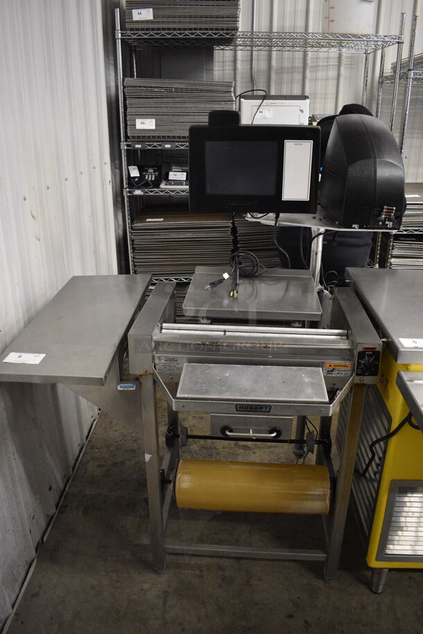 SWEET! Hobart Model HWS-4 Stainless Steel Commercial Floor Style Heat Seal Shrink Wrapping Station w/ Hobart Model EPCP Monitor and Label Printer. 120 Volts, 1 Phase. 46x40x60. Tested and Working! - Image 1 of 7