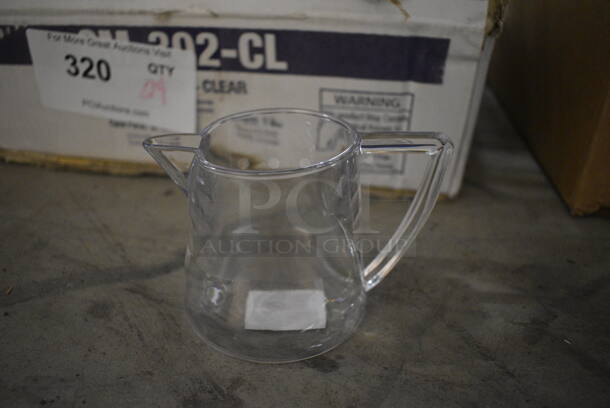 24 BRAND NEW IN BOX! Clear Poly Cream Pitchers. 4.5x3x3. 24 Times Your Bid!