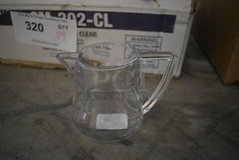24 BRAND NEW IN BOX! Clear Poly Cream Pitchers. 4.5x3x3. 24 Times Your Bid!