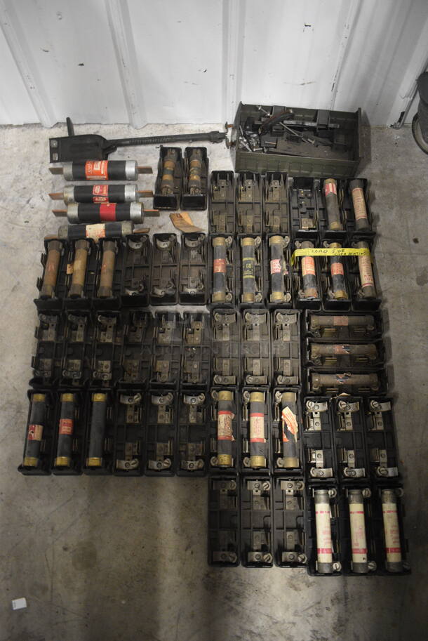 ALL ONE MONEY! Lot of Various Items Including 22 Dual Element Fuses in Gray Poly Bin!