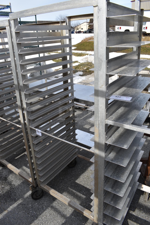 Metal Commercial Pan Transport Rack on Commercial Casters. 26.5x23.5x64.5 - Image 1 of 3