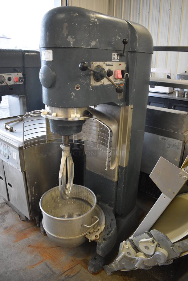 FANTASTIC! Hobart Model V-1401 Metal Commercial Floor Style 140 Quart Planetary Mixer w/ Bowl Guard, Bowl Adaptor, Stainless Steel Mixing Bowl and Paddle Attachment. Bowl and Attachment Are 40 Quart. 200 Volts, 3 Phase. 30x45x71 - Image 1 of 12