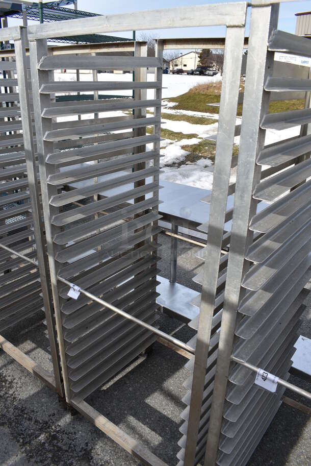 Metal Commercial Pan Transport Rack on Commercial Casters. 26.5x23.5x63 - Image 1 of 3