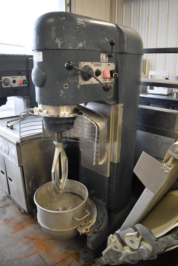 FANTASTIC! Hobart Model V-1401 Metal Commercial Floor Style 140 Quart Planetary Mixer w/ Bowl Guard, Bowl Adaptor, Stainless Steel Mixing Bowl and Paddle Attachment. Bowl and Attachment Are 40 Quart. 200 Volts, 3 Phase. 30x45x71 - Image 2 of 12