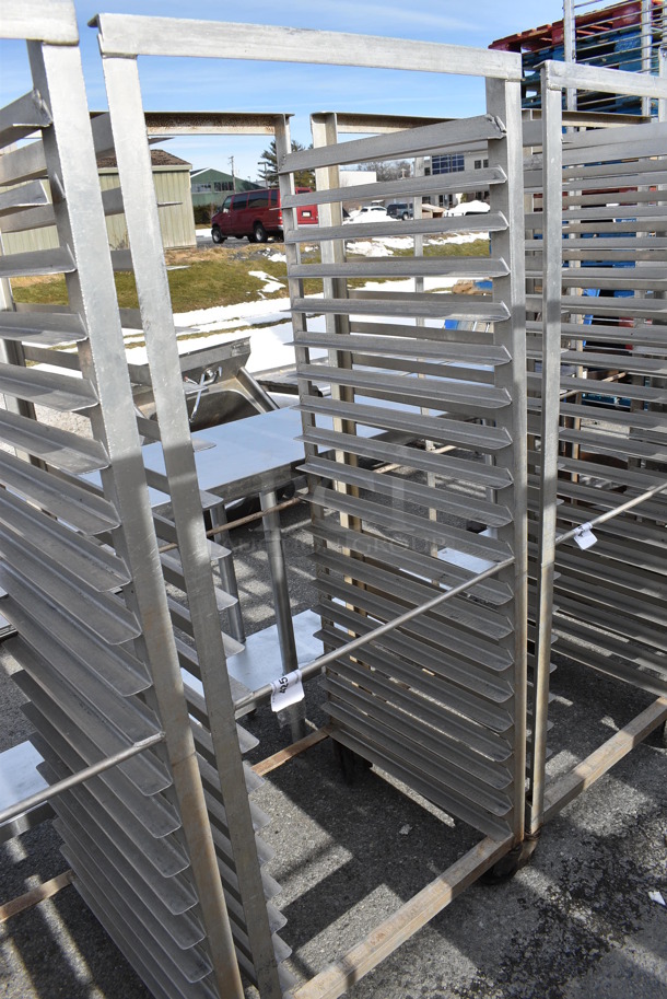 Metal Commercial Pan Transport Rack on Commercial Casters. 26.5x23.5x63.5
