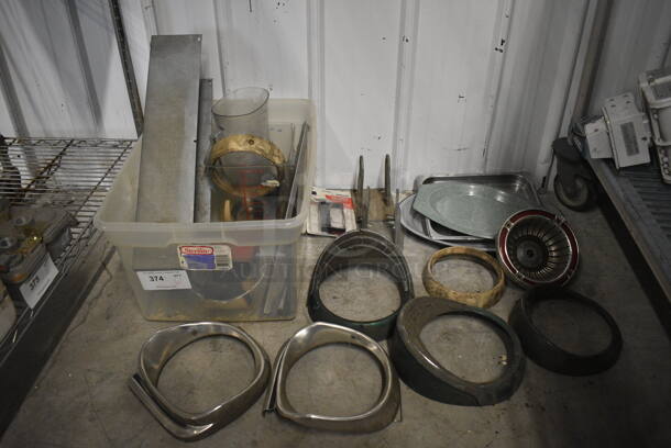 ALL ONE MONEY! Lot of Various Items Including Metal Pieces in Clear Poly Bin!