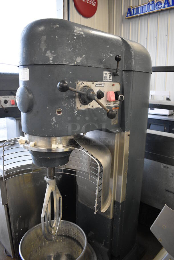 FANTASTIC! Hobart Model V-1401 Metal Commercial Floor Style 140 Quart Planetary Mixer w/ Bowl Guard, Bowl Adaptor, Stainless Steel Mixing Bowl and Paddle Attachment. Bowl and Attachment Are 40 Quart. 200 Volts, 3 Phase. 30x45x71 - Image 10 of 12
