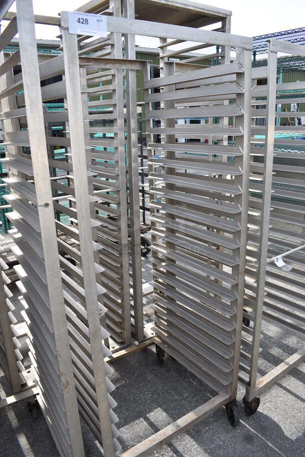 Metal Commercial Pan Transport Rack on Commercial Casters. 26.5x23.5x63 - Image 1 of 3