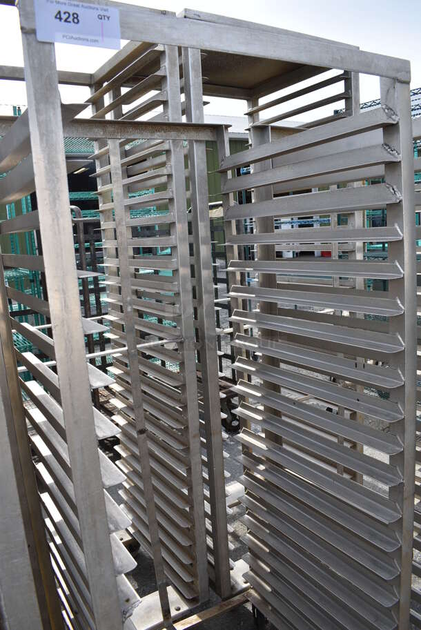 Metal Commercial Pan Transport Rack on Commercial Casters. 26.5x23.5x63 - Image 2 of 3