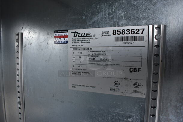 SWEET! 2015 True Model TBB-24-48 Stainless Steel Commercial 2 Door Undercounter Cooler. 115 Volts, 1 Phase. 49x24.5x36. Tested and Working! - Image 5 of 5
