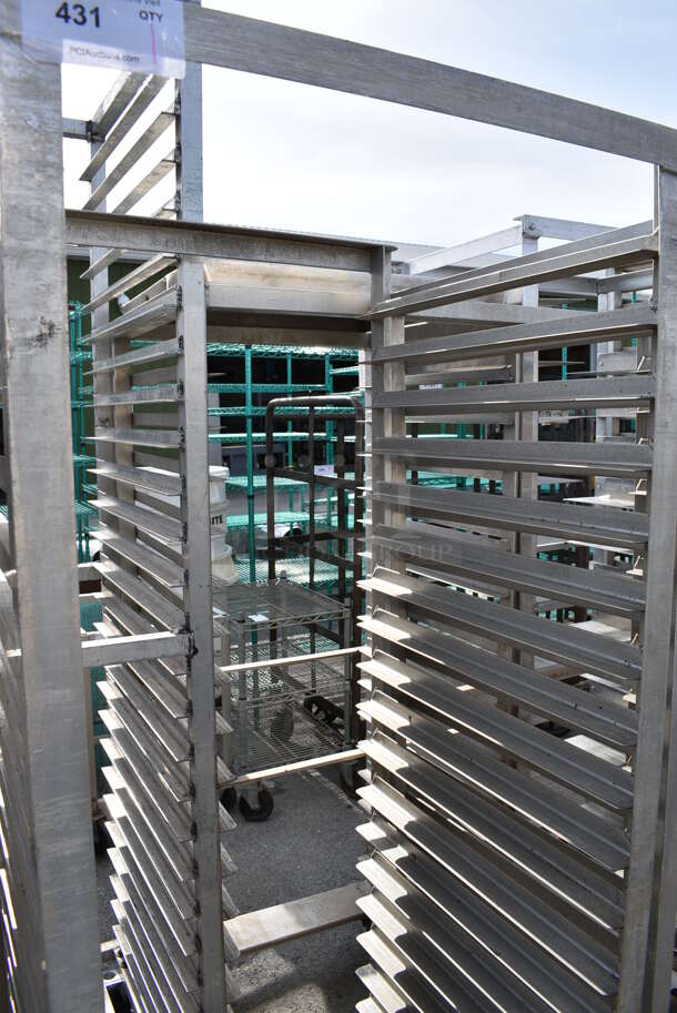 Metal Commercial Pan Transport Rack on Commercial Casters. 23.5x23.5x67 - Image 2 of 3