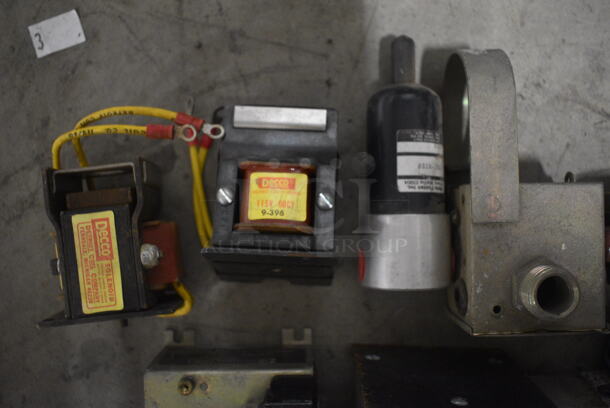 ALL ONE MONEY! Lot of Various Metal Pieces in Poly Bin Including Electric Scanner, AC Relay w Pneumatic Time Delay Unit! - Image 2 of 7