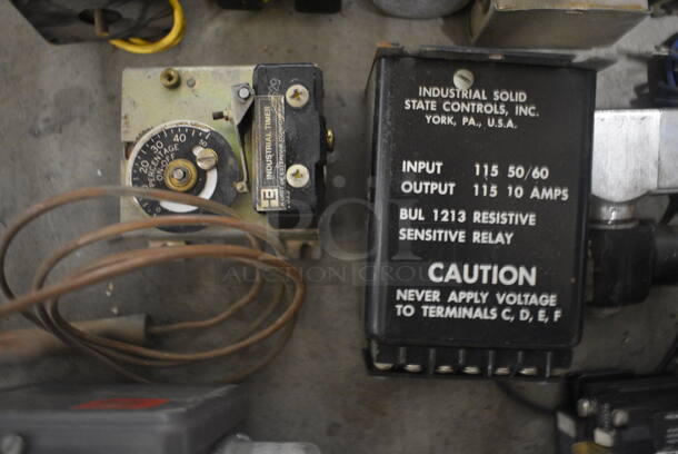 ALL ONE MONEY! Lot of Various Metal Pieces in Poly Bin Including Electric Scanner, AC Relay w Pneumatic Time Delay Unit! - Image 3 of 7