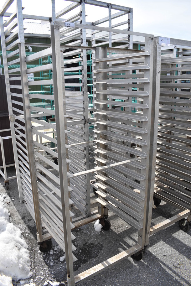 Metal Commercial Pan Transport Rack on Commercial Casters. 25.5x24.5x67.5 - Image 1 of 3