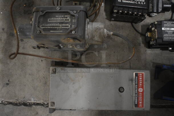 ALL ONE MONEY! Lot of Various Metal Pieces in Poly Bin Including Electric Scanner, AC Relay w Pneumatic Time Delay Unit! - Image 4 of 7