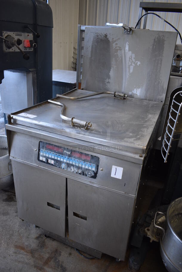 AWESOME! Pitco Frialator Model 24RUFM Stainless Steel Commercial Floor Style Natural Gas Powered Donut Fryer w/ Grease Trap. 72,000 BTU. 30x44x57 - Image 3 of 10
