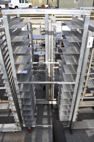Metal Commercial Pan Transport Rack on Commercial Casters. 30x21x72