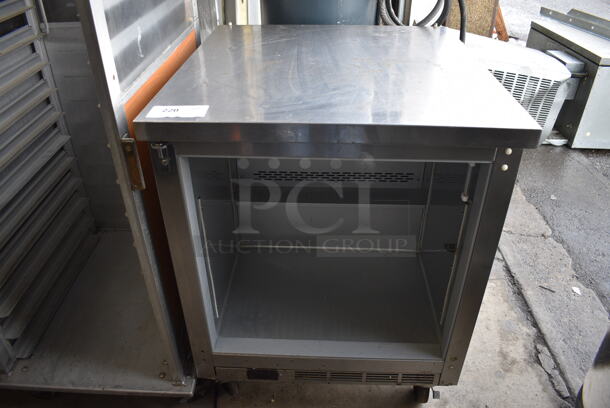 NICE! Beverage Air Model WTF27AHC-24-23 Stainless Steel Commercial Single Door Undercounter Cooler on Commercial Casters. Missing Door. 115 Volts, 1 Phase. 27x29x36. Tested and Working! - Image 1 of 4