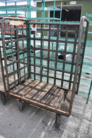 Metal Transport Cart on Commercial Casters. 43x26x60