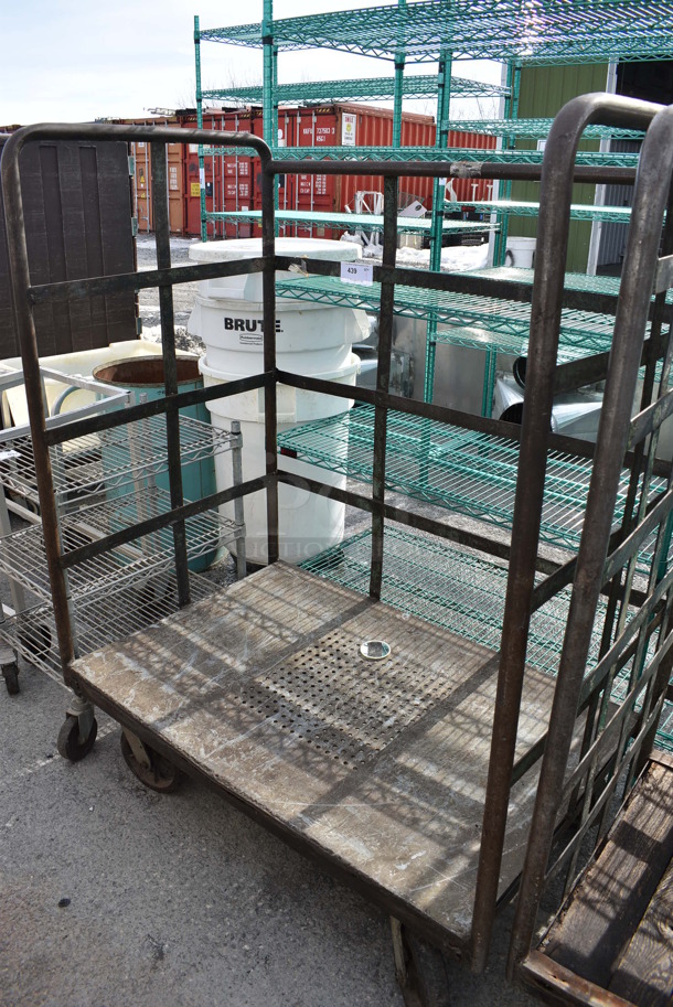 Metal Transport Cart on Commercial Casters. 46x30x60