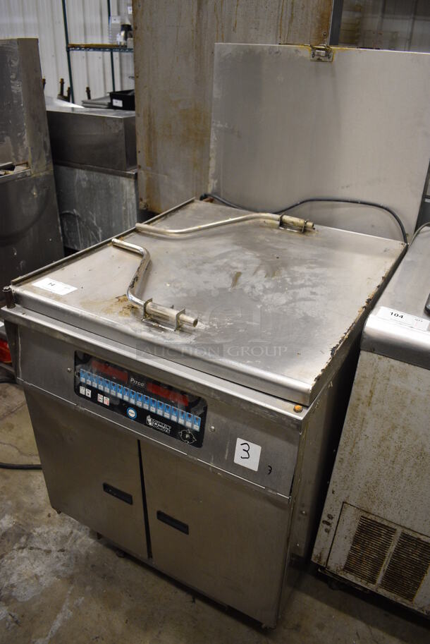 AWESOME! Pitco Frialator Model 24RUFM Stainless Steel Commercial Floor Style Natural Gas Powered Donut Fryer w/ Grease Trap. 72,000 BTU. 30x44x57 - Image 2 of 8