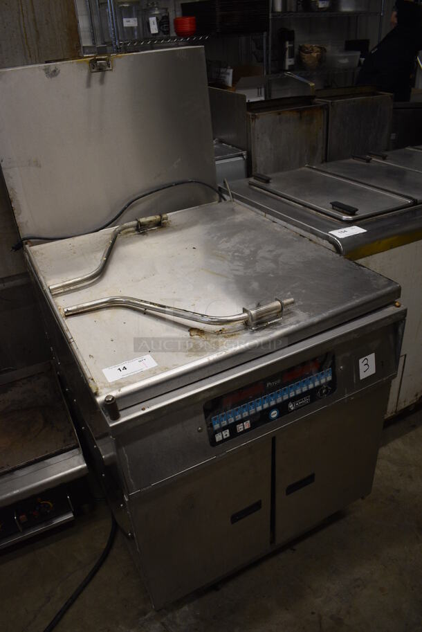 AWESOME! Pitco Frialator Model 24RUFM Stainless Steel Commercial Floor Style Natural Gas Powered Donut Fryer w/ Grease Trap. 72,000 BTU. 30x44x57 - Image 8 of 8