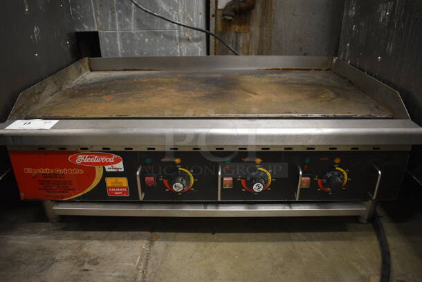 GREAT! Fleetwood Stainless Steel Commercial Countertop Electric Powered Flat Top Griddle w/ Thermostatic Controls. 36x25x13.5 - Image 3 of 8
