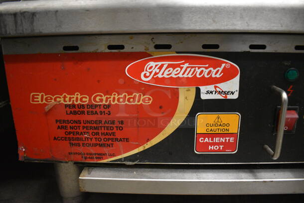 GREAT! Fleetwood Stainless Steel Commercial Countertop Electric Powered Flat Top Griddle w/ Thermostatic Controls. 36x25x13.5 - Image 4 of 8