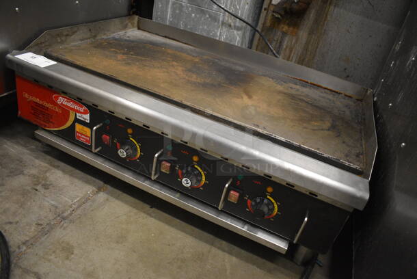 GREAT! Fleetwood Stainless Steel Commercial Countertop Electric Powered Flat Top Griddle w/ Thermostatic Controls. 36x25x13.5 - Image 7 of 8
