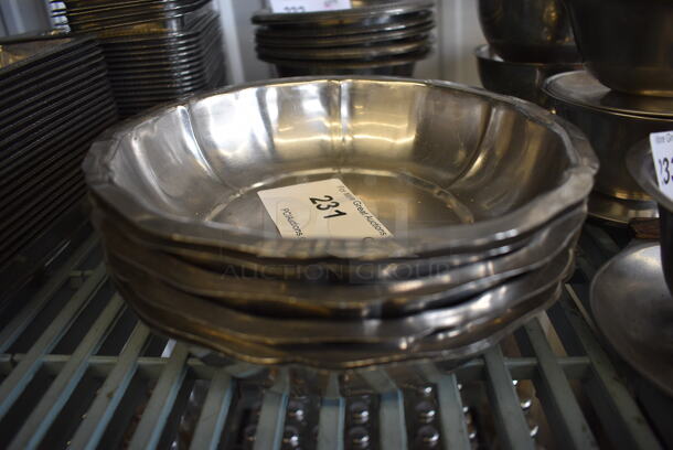 6 Metal Bowls. 9x9x2. 6 Times Your Bid!