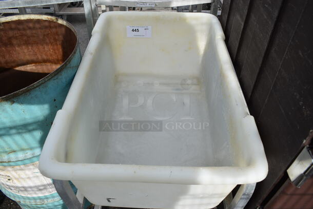 Metal Transport Rack w/ White Poly Ingredient Bin on Commercial Casters. 18x28x28 - Image 3 of 3