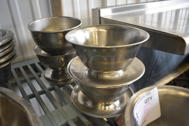 5 Metal Bowls on Plates. Includes 6x6x3. 5 Times Your Bid! - Image 2 of 3