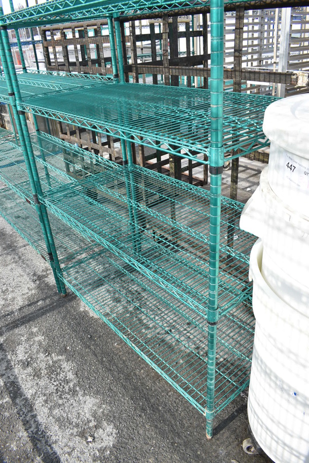 Green Finish 6 Tier Metro Style Shelving Unit. BUYER MUST DISMANTLE. PCI CANNOT DISMANTLE FOR SHIPPING. PLEASE CONSIDER FREIGHT CHARGES. 48x24x86 - Image 3 of 3