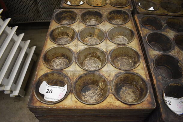50 Metal 12 Cup Muffin Baking Pans. 14x18x2. 50 Times Your Bid! - Image 2 of 4