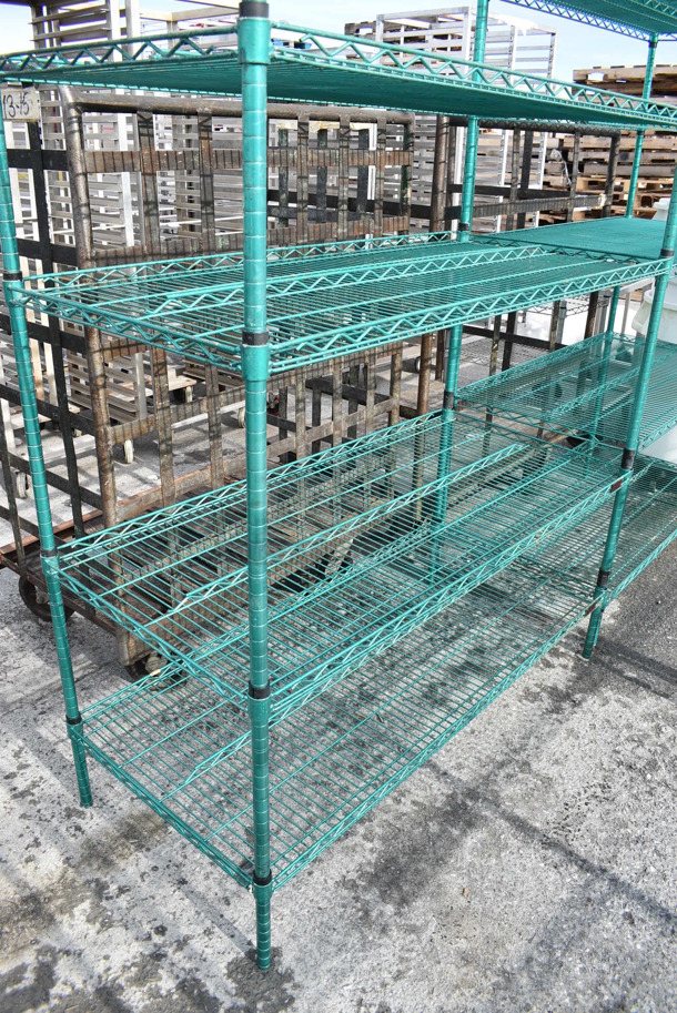 Green Finish 5 Tier Metro Style Shelving Unit. BUYER MUST DISMANTLE. PCI CANNOT DISMANTLE FOR SHIPPING. PLEASE CONSIDER FREIGHT CHARGES. 54x24x86 - Image 3 of 3