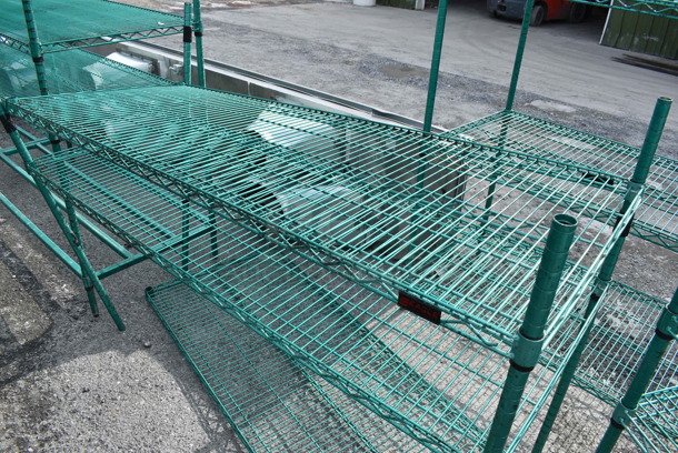 Green Finish 3 Tier Metro Style Shelving Unit. BUYER MUST DISMANTLE. PCI CANNOT DISMANTLE FOR SHIPPING. PLEASE CONSIDER FREIGHT CHARGES. 60x24x44 - Image 3 of 3