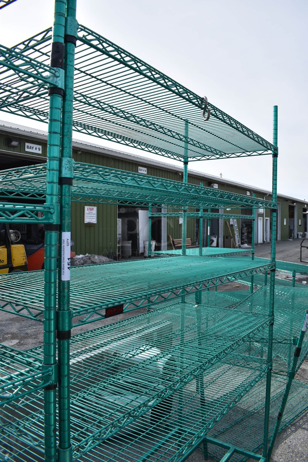 Green Finish 6 Tier Metro Style Shelving Unit. BUYER MUST DISMANTLE. PCI CANNOT DISMANTLE FOR SHIPPING. PLEASE CONSIDER FREIGHT CHARGES. 60x24x86 - Image 2 of 3