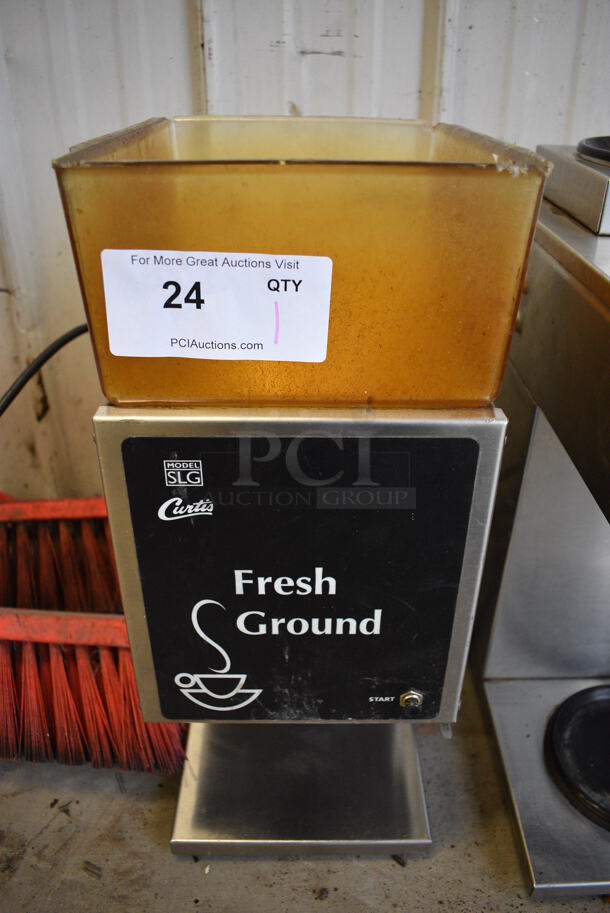 NICE! Curtis Model SLG-10 Stainless Steel Commercial Countertop Coffee Bean Grinder. 120 Volts, 1 Phase. 9x14x20. Tested and Working! - Image 1 of 6