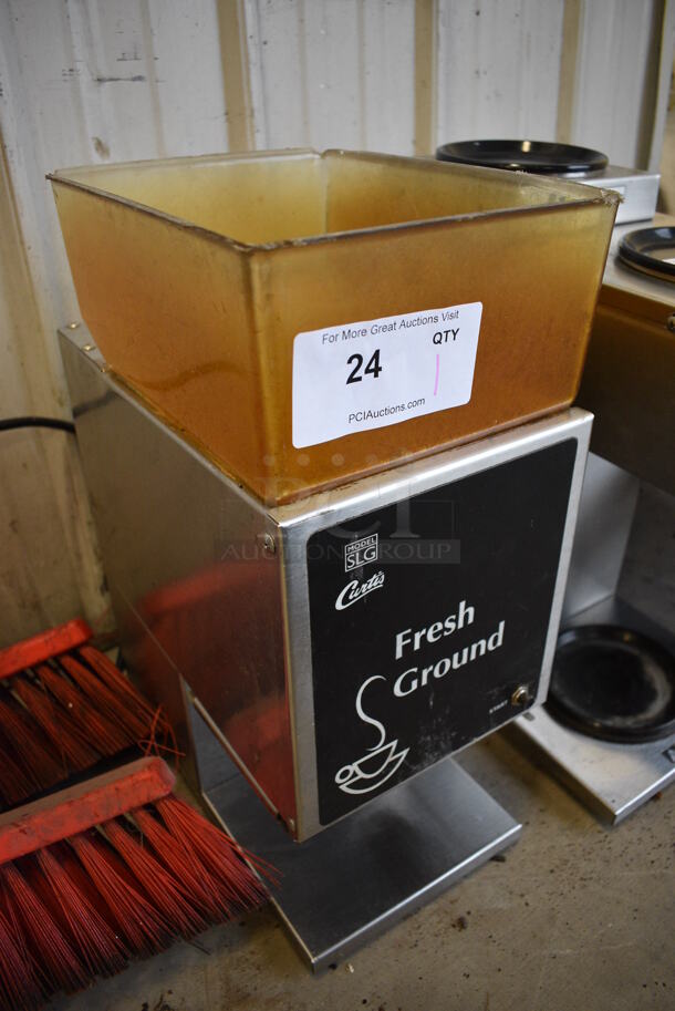 NICE! Curtis Model SLG-10 Stainless Steel Commercial Countertop Coffee Bean Grinder. 120 Volts, 1 Phase. 9x14x20. Tested and Working! - Image 3 of 6