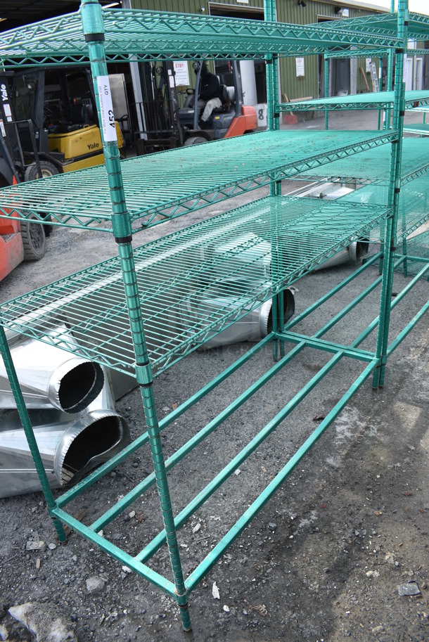 Green Finish 6 Tier Metro Style Shelving Unit. BUYER MUST DISMANTLE. PCI CANNOT DISMANTLE FOR SHIPPING. PLEASE CONSIDER FREIGHT CHARGES. 60x24x86 - Image 2 of 3